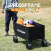 imageEchoSmile Collapsible Folding Wagon Cart with AllTerrain Wide Wheels Heavy Duty Garden Cart with 350lbs CapacityPortable Lightweight Rolling Wagon Cart for Camping Beach Sports ShoppingBlackBlack
