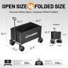 imageEchoSmile Collapsible Folding Wagon Cart with AllTerrain Wide Wheels Heavy Duty Garden Cart with 350lbs CapacityPortable Lightweight Rolling Wagon Cart for Camping Beach Sports ShoppingBlackBlack