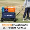 imageEchoSmile Collapsible Folding Wagon Cart with AllTerrain Wide Wheels Heavy Duty Garden Cart with 350lbs CapacityPortable Lightweight Rolling Wagon Cart for Camping Beach Sports ShoppingBlackBlueorange