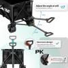 imageEchoSmile Collapsible Folding Wagon Cart with Compact Storage  400LBS Capacity All Terrain Utility Cart for Camping Beach Grocery Gardening  Black Outdoor WagonBlack