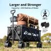 imageEchoSmile Collapsible Folding Wagon Cart with Compact Storage  400LBS Capacity All Terrain Utility Cart for Camping Beach Grocery Gardening  Black Outdoor WagonBlack
