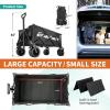 imageEchoSmile Collapsible Folding Wagon Cart with Compact Storage  400LBS Capacity All Terrain Utility Cart for Camping Beach Grocery Gardening  Black Outdoor WagonBlack