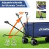 imageEchoSmile Collapsible Wagon Cart for Camping ampamp Beach  Heavy Duty 400lbs Capacity AllTerrain Cart with Wide Wheels Portable Folding Utility Wagon for Grocery Garden SportsBlackBlueorange