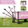 imageEchoSmile Collapsible Wagon Cart for Camping ampamp Beach  Heavy Duty 400lbs Capacity AllTerrain Cart with Wide Wheels Portable Folding Utility Wagon for Grocery Garden SportsBlackPinkgray