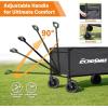imageEchoSmile Collapsible Wagon Cart for Camping ampamp Beach  Heavy Duty 400lbs Capacity AllTerrain Cart with Wide Wheels Portable Folding Utility Wagon for Grocery Garden SportsBlackBlack