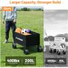 imageEchoSmile Collapsible Wagon Cart for Camping ampamp Beach  Heavy Duty 400lbs Capacity AllTerrain Cart with Wide Wheels Portable Folding Utility Wagon for Grocery Garden SportsBlackBlack