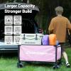 imageEchoSmile Collapsible Wagon Cart for Camping ampamp Beach  Heavy Duty 400lbs Capacity AllTerrain Cart with Wide Wheels Portable Folding Utility Wagon for Grocery Garden SportsBlackPinkgray