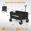 imageEchoSmile Collapsible Wagon Cart for Camping ampamp Beach  Heavy Duty 400lbs Capacity AllTerrain Cart with Wide Wheels Portable Folding Utility Wagon for Grocery Garden SportsBlackBlack