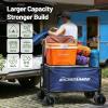 imageEchoSmile Collapsible Wagon Cart for Camping ampamp Beach  Heavy Duty 400lbs Capacity AllTerrain Cart with Wide Wheels Portable Folding Utility Wagon for Grocery Garden SportsBlackBlueorange