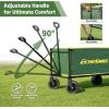 imageEchoSmile Collapsible Wagon Cart for Camping ampamp Beach  Heavy Duty 400lbs Capacity AllTerrain Cart with Wide Wheels Portable Folding Utility Wagon for Grocery Garden SportsBlackGreenyellow