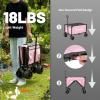 imageEchoSmile Collapsible Wagon Cart for Camping ampamp Beach  Heavy Duty 400lbs Capacity AllTerrain Cart with Wide Wheels Portable Folding Utility Wagon for Grocery Garden SportsBlackPinkgray