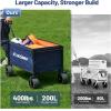 imageEchoSmile Collapsible Wagon Cart for Camping ampamp Beach  Heavy Duty 400lbs Capacity AllTerrain Cart with Wide Wheels Portable Folding Utility Wagon for Grocery Garden SportsBlackBlueorange