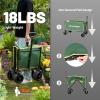 imageEchoSmile Collapsible Wagon Cart for Camping ampamp Beach  Heavy Duty 400lbs Capacity AllTerrain Cart with Wide Wheels Portable Folding Utility Wagon for Grocery Garden SportsBlackGreenyellow