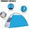 imagePop Up Beach Tent for 4 Person with UPF 50 ProtectionAutomatic Easy Setup Waterproof Beach ShadeLightweight and Portable Beach Tent Sun Shelter  Dark BlueWhite  Blue