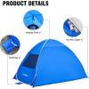 imagePop Up Beach Tent for 4 Person with UPF 50 ProtectionAutomatic Easy Setup Waterproof Beach ShadeLightweight and Portable Beach Tent Sun Shelter  Dark BlueBlue  White