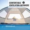 imagePop Up Beach Tent for 4 Person with UPF 50 ProtectionAutomatic Easy Setup Waterproof Beach ShadeLightweight and Portable Beach Tent Sun Shelter  Dark BlueWhite  Blue
