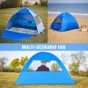 imagePop Up Beach Tent for 4 Person with UPF 50 ProtectionAutomatic Easy Setup Waterproof Beach ShadeLightweight and Portable Beach Tent Sun Shelter  Dark BlueBlue  White