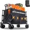 imageEchoSmile Collapsible Foldable Extended Wagon with 500lbs Weight Capacity 300L Folding Utility Wagon Cart with Big AllTerrain Wheels for BeachSportGargenampampGroceryBlackBlack