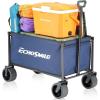 imageEchoSmile Collapsible Folding Wagon Cart with AllTerrain Wide Wheels Heavy Duty Garden Cart with 350lbs CapacityPortable Lightweight Rolling Wagon Cart for Camping Beach Sports ShoppingBlackBlueorange