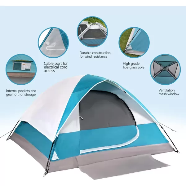 LETS CAMP 2 Person Backpacking TentPortable Lightweight Waterproof Windproof Easy Setup Backpacking TentGreat for Camping Hiking Mountaineeringblue