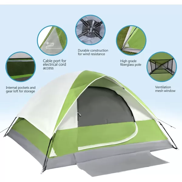 LETS CAMP 2 Person Backpacking TentPortable Lightweight Waterproof Windproof Easy Setup Backpacking TentGreat for Camping Hiking Mountaineeringgreen
