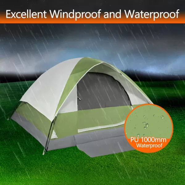 LETS CAMP 2 Person Backpacking TentPortable Lightweight Waterproof Windproof Easy Setup Backpacking TentGreat for Camping Hiking Mountaineeringgreen