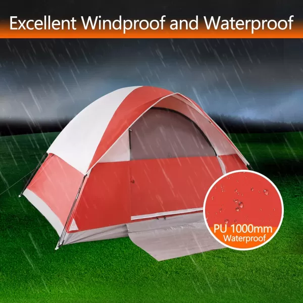 LETS CAMP 2 Person Backpacking TentPortable Lightweight Waterproof Windproof Easy Setup Backpacking TentGreat for Camping Hiking Mountaineeringred