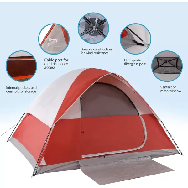 LETS CAMP 2 Person Backpacking TentPortable Lightweight Waterproof Windproof Easy Setup Backpacking TentGreat for Camping Hiking Mountaineeringred