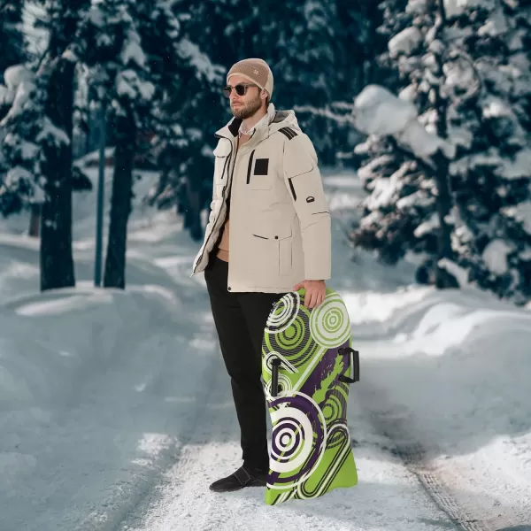 LETS CAMP 36quot  47quot Snow Sled Board 2Pack Superior Foam Recreational Snow Sleds for Adults Ultimate Snowboard with Handles and Pull Rope for Winter FunBlue Green 36