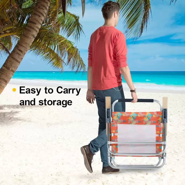 LETS CAMP Backpack Beach Chairs Lightweight Folding 3 Position Portable Camping Chairs with Wooden Armrests Set of 2Camo