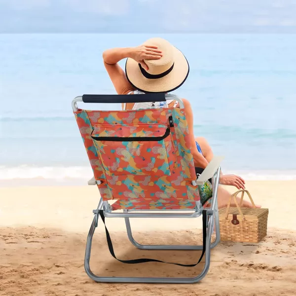 LETS CAMP Backpack Beach Chairs Lightweight Folding 3 Position Portable Camping Chairs with Wooden Armrests Set of 2Camo