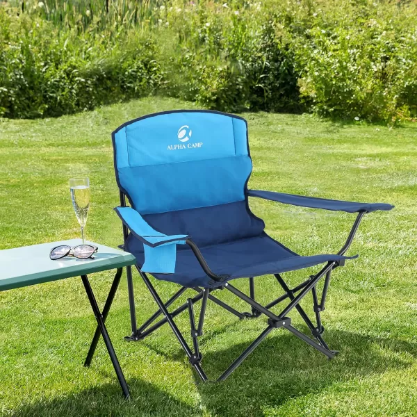 LETS CAMP Folding Camping Chair 2 Pack Low Chair Quad Portable Chair with Cup Holder Steel Frame Collapsible Chair for Outdoor250LBSSingle Seat