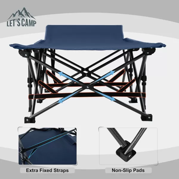 LETS CAMP Outdoor Folding Camping Cots for Adults 600 lbs Portable Heavy Duty Sleeping Cot Durable Lightweight Outdoor Bed with Carry Bag Navy BlueNavy