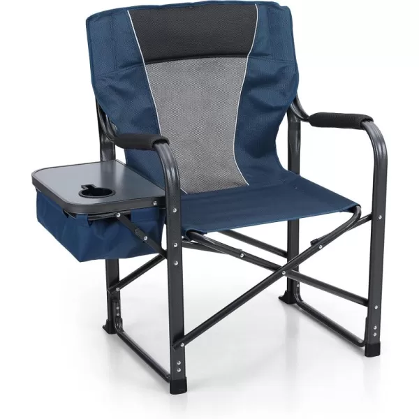 ALPHA CAMP Oversized Folding Director Chair Outdoor Heavy Duty Camping Chair with Side Table and Cooler Bag for Picnic Hiking Fishing Supports 350LBS