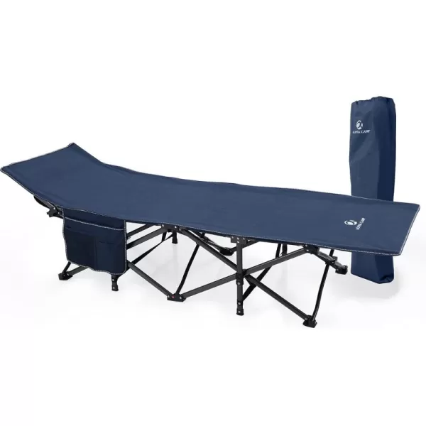 LETS CAMP Outdoor Folding Camping Cots for Adults 600 lbs Portable Heavy Duty Sleeping Cot Durable Lightweight Outdoor Bed with Carry Bag Navy BlueNavy