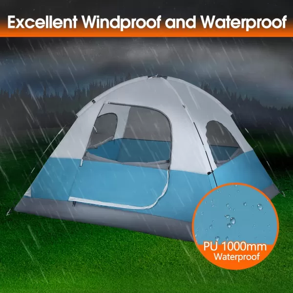 LETS CAMP 3 Person Backpacking TentPortable Lightweight Waterproof Windproof Easy Setup Backpacking TentGreat for Camping Hiking MountaineeringBlueBlue