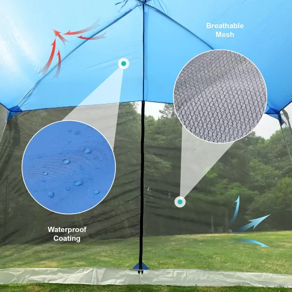 LETS CAMP 3 Person Backpacking TentPortable Lightweight Waterproof Windproof Easy Setup Backpacking TentGreat for Camping Hiking MountaineeringBlueBlueScreen House