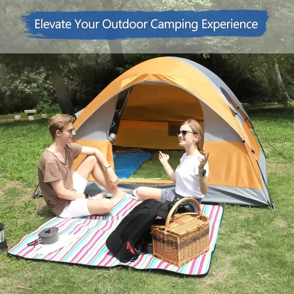 LETS CAMP 3 Person Backpacking TentPortable Lightweight Waterproof Windproof Easy Setup Backpacking TentGreat for Camping Hiking MountaineeringBlueOrange Grey
