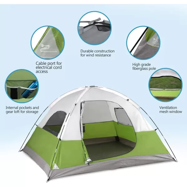 LETS CAMP 3 Person Backpacking TentPortable Lightweight Waterproof Windproof Easy Setup Backpacking TentGreat for Camping Hiking MountaineeringBluegreen