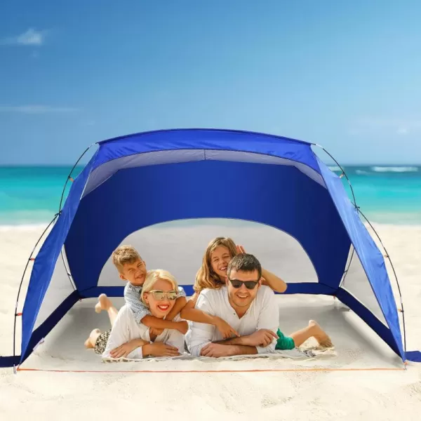 LETS CAMP 3 Person Beach TentUV Sun Shelter Lightweight Beach Sun Shade Canopy for Fishing Hiking CampingNavy Blue