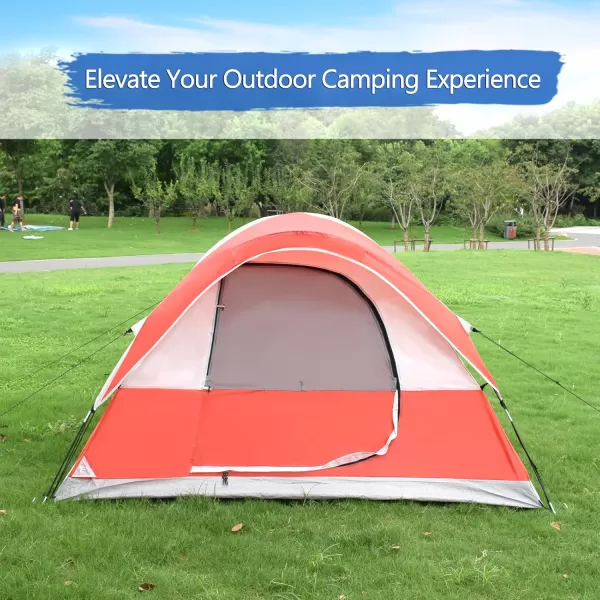 LETS CAMP 3 Person Backpacking TentPortable Lightweight Waterproof Windproof Easy Setup Backpacking TentGreat for Camping Hiking MountaineeringRed