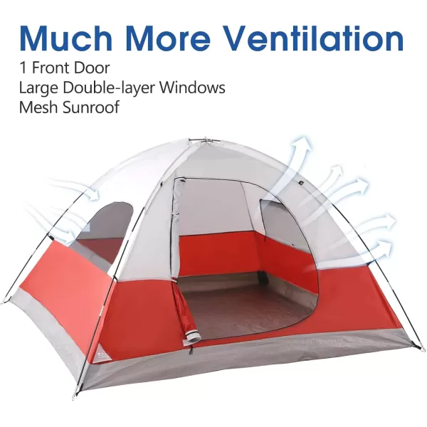 LETS CAMP 3 Person Backpacking TentPortable Lightweight Waterproof Windproof Easy Setup Backpacking TentGreat for Camping Hiking MountaineeringRed