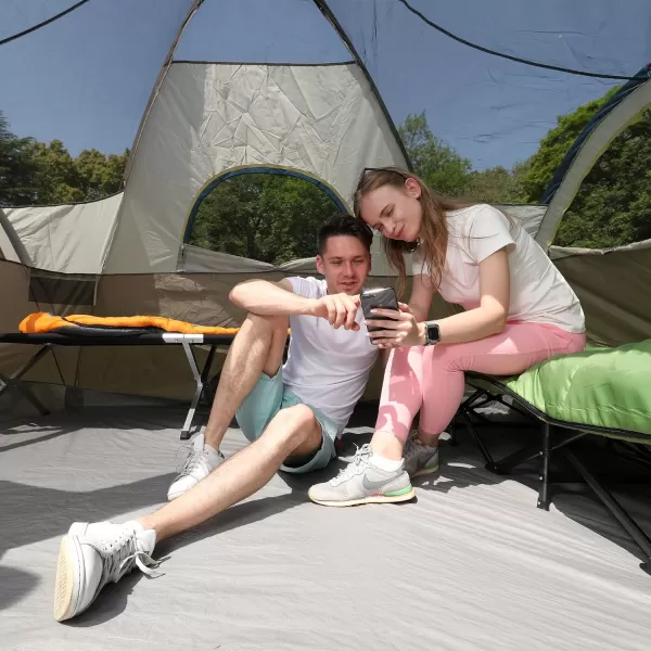 LETS CAMP 6 Person Tent Family Tents for Camping Waterproof Windproof Easy Setup Durable Fiberglass Poles Portable with Carry Bag for All Seasons