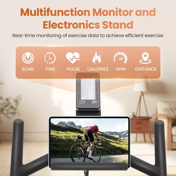 Exercise Bike LETS CAMP Brake PadAdjustable Magnetic Stationary Bike for HomeIndoor Cycling Bike with Low NoiseHeart Rate Handle and LCD MonitorCycle Bike with 350lbs Weight Capacity