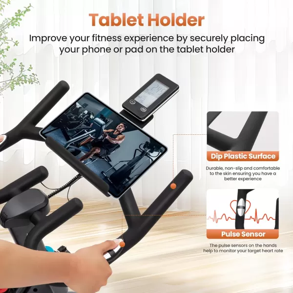 Exercise Bike LETS CAMP Brake PadAdjustable Magnetic Stationary Bike for HomeIndoor Cycling Bike with Low NoiseHeart Rate Handle and LCD MonitorCycle Bike with 350lbs Weight Capacity