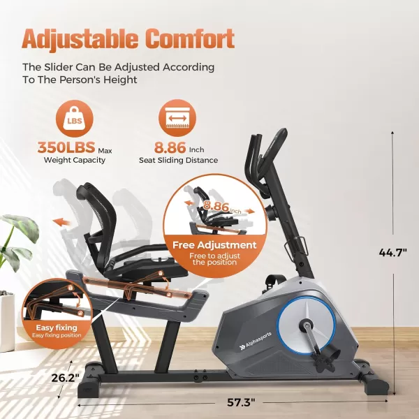 Recumbent Exercise Bike for Adult and Seniors LETS CAMP Stationary Bike350 lbs Capacity16level Magnetic Resistance and Comfortable Adjust Seat