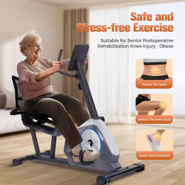 Recumbent Exercise Bike for Adult and Seniors LETS CAMP Stationary Bike350 lbs Capacity16level Magnetic Resistance and Comfortable Adjust Seat