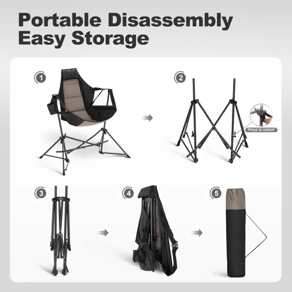 LETS CAMP Hammock Camping Chair Lightweight Portable Outdoor Chair for Camping and Hiking Supports 300lbsBlueBlack