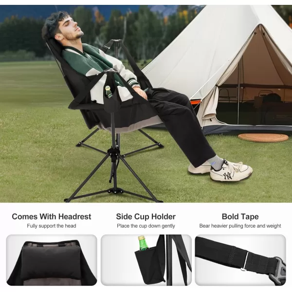 LETS CAMP Hammock Camping Chair Lightweight Portable Outdoor Chair for Camping and Hiking Supports 300lbsBlueBlack