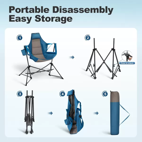 LETS CAMP Hammock Camping Chair Lightweight Portable Outdoor Chair for Camping and Hiking Supports 300lbsBlueBlue